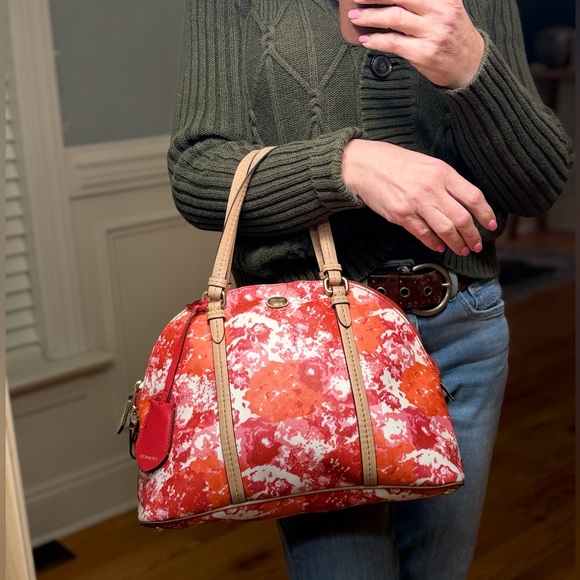 COACH 2014 Peyton Floral Cora Dome Satchel- RARE FIND! - Picture 3 of 14